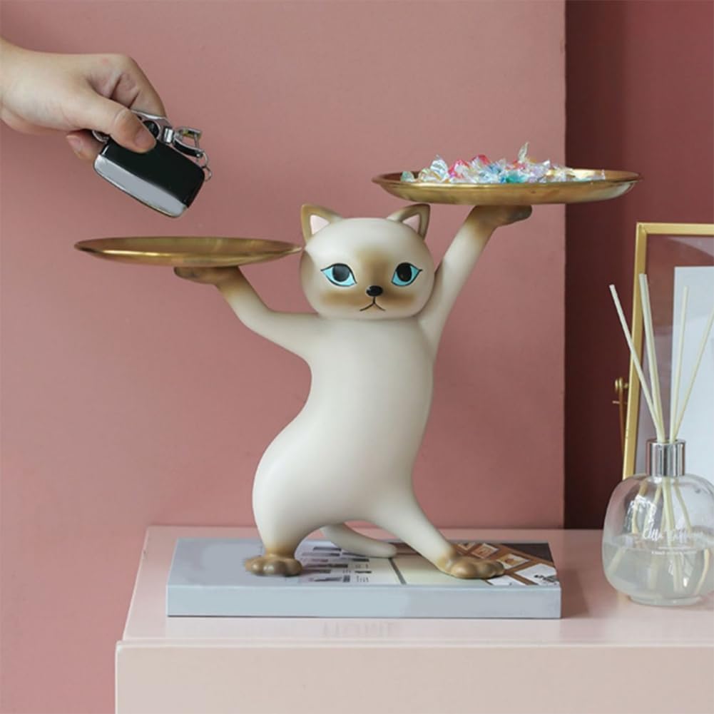 猫　トレー　インテリア　cats　木製　ペイント Amazon｜Chaksy 装飾用猫トレイ、猫装飾樹脂トレイ、キャンディ